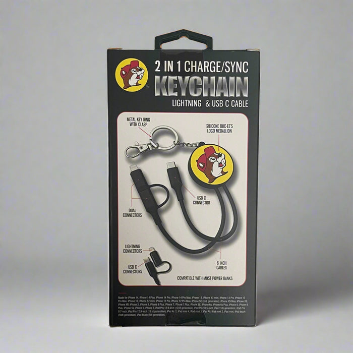 Buc-ee's 2 in 1 Keychain USB Cable