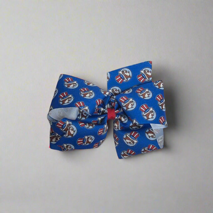 Buc-ee's Blue Large Patriotic Hair Bow