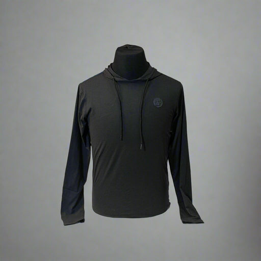 Buc-ee's Cloud Soft Hoodie is a long sleeve black thin soft hoodie with a Buc-ee's logo in the top right corner.