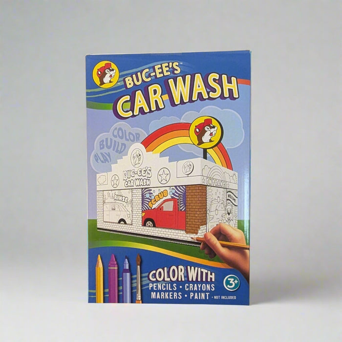 Fuel your child’s creativity with the Buc-ee’s Car Wash Color & Build Activity Book! This interactive book lets kids color their own Buc-ee’s car wash scene, then build it into a 3D display. With bold, kid-friendly illustrations and punch-out pages, it’s a fun and hands-on way to bring Buc-ee’s magic to life—no batteries or screens required.
