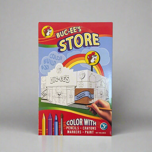 Let your little one bring the world-famous Buc-ee’s store to life with the Color & Build Activity Book – Store Edition! Kids will love coloring and assembling their own Buc-ee’s storefront, complete with fun details and Buc-ee the Beaver himself. It’s a screen-free activity with big creative energy!