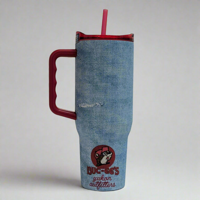 Buc-ee's Denim Tumbler Back