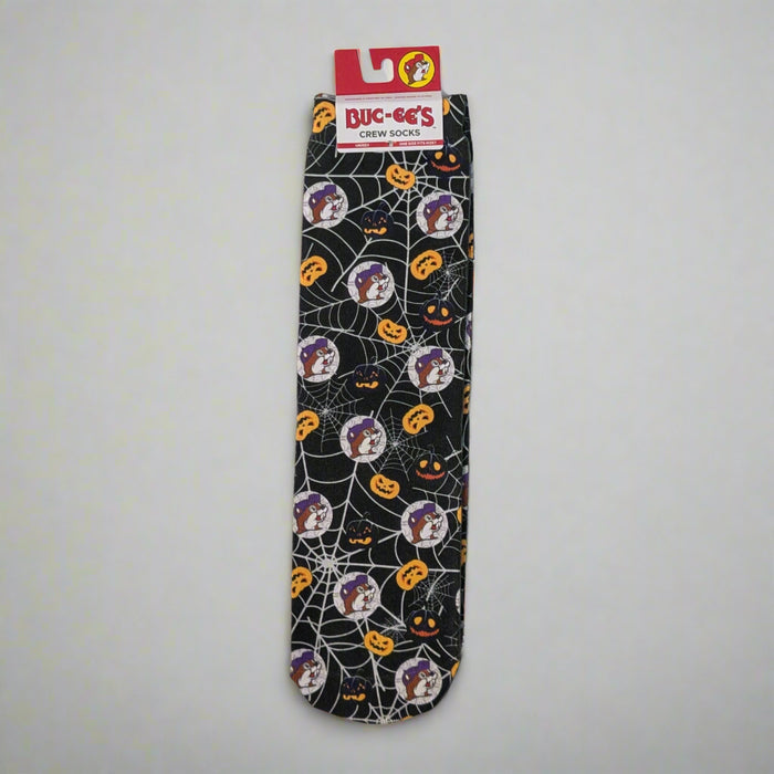 Buc-ee's Halloween Spiderweb Socks