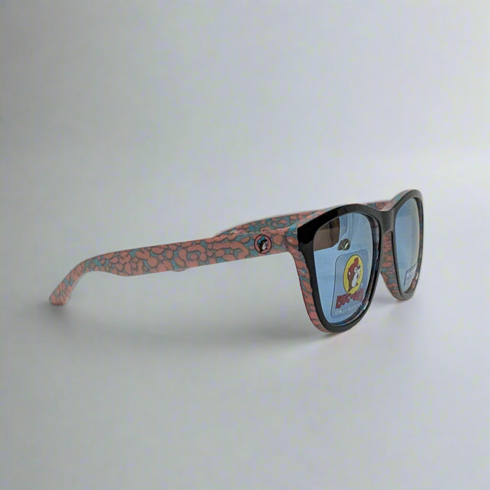 Buc-ee's Leopard Sunglasses. Leopard print around the sides and frame.