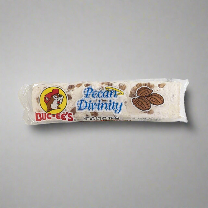 Buc-ee's Pecan Divinity Log. A bar with nuts in it.