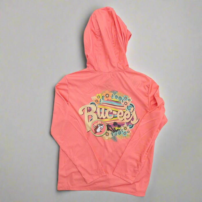 Buc-ee's Performance Coral Hoodie Shirt