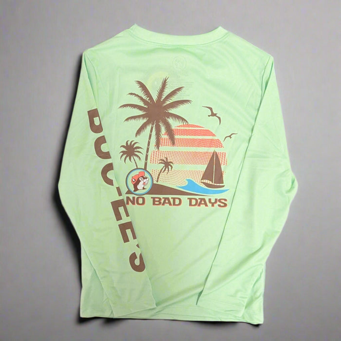 Buc-ee's Performance Palm Lime Long Sleeve Shirt