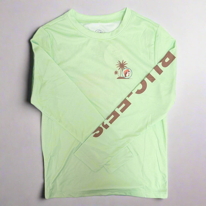 Buc-ee's Performance Palm Lime Long Sleeve Shirt