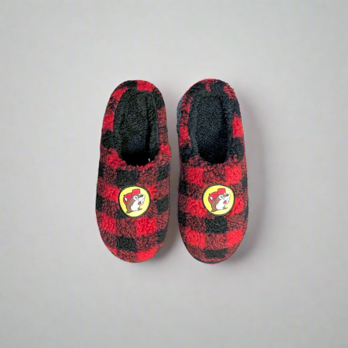 Buc-ee's Plaid Sherpa Christmas Slippers