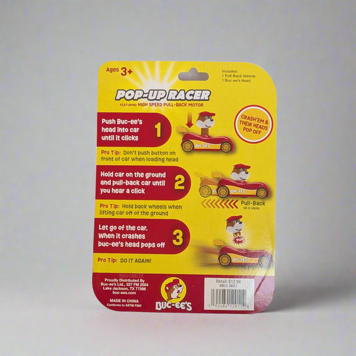 Buc-ee's Pop-Up Racer Toy
