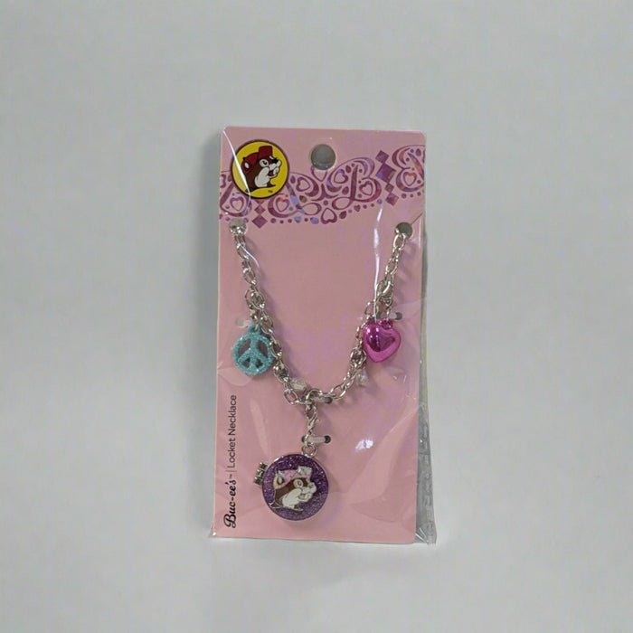 Buc-ee's Purple Locket Necklace