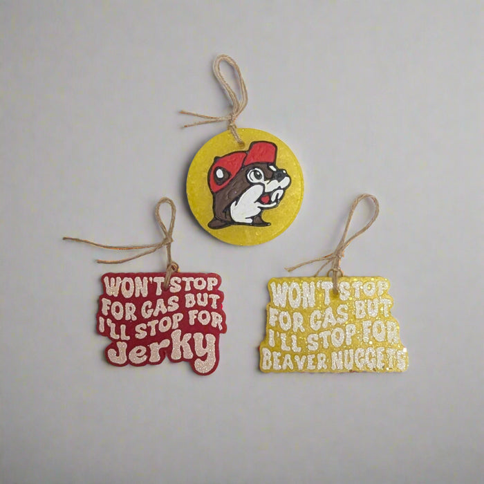 Buc-ee's Scented Air Fresheners. Beaver Nugget and Leather scents.