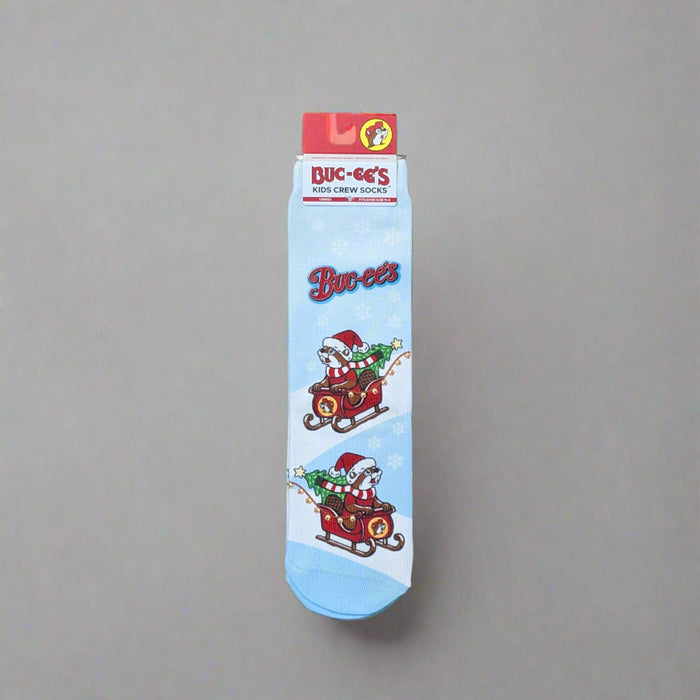 Buc-ee's Snowflake Christmas Kids Crew Socks