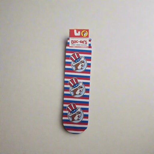 Buc-ee's Striped Crew Socks
