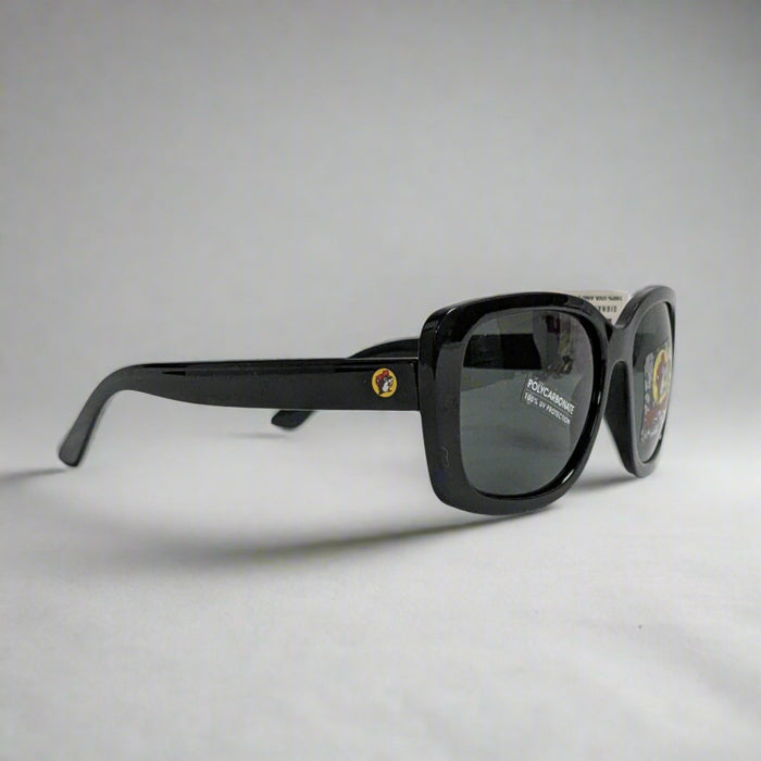 Buc-ee's Women's Black Sunglasses. Plain black with the logo on the side.