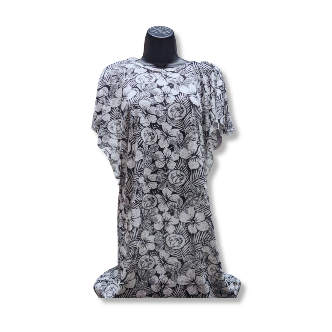Buc-ee's Black & White Flounce Swimsuit Cover Dress