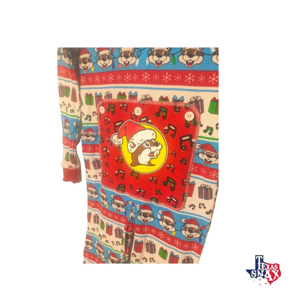 Buc-ee's White/Blue Stripes Christmas Onesie