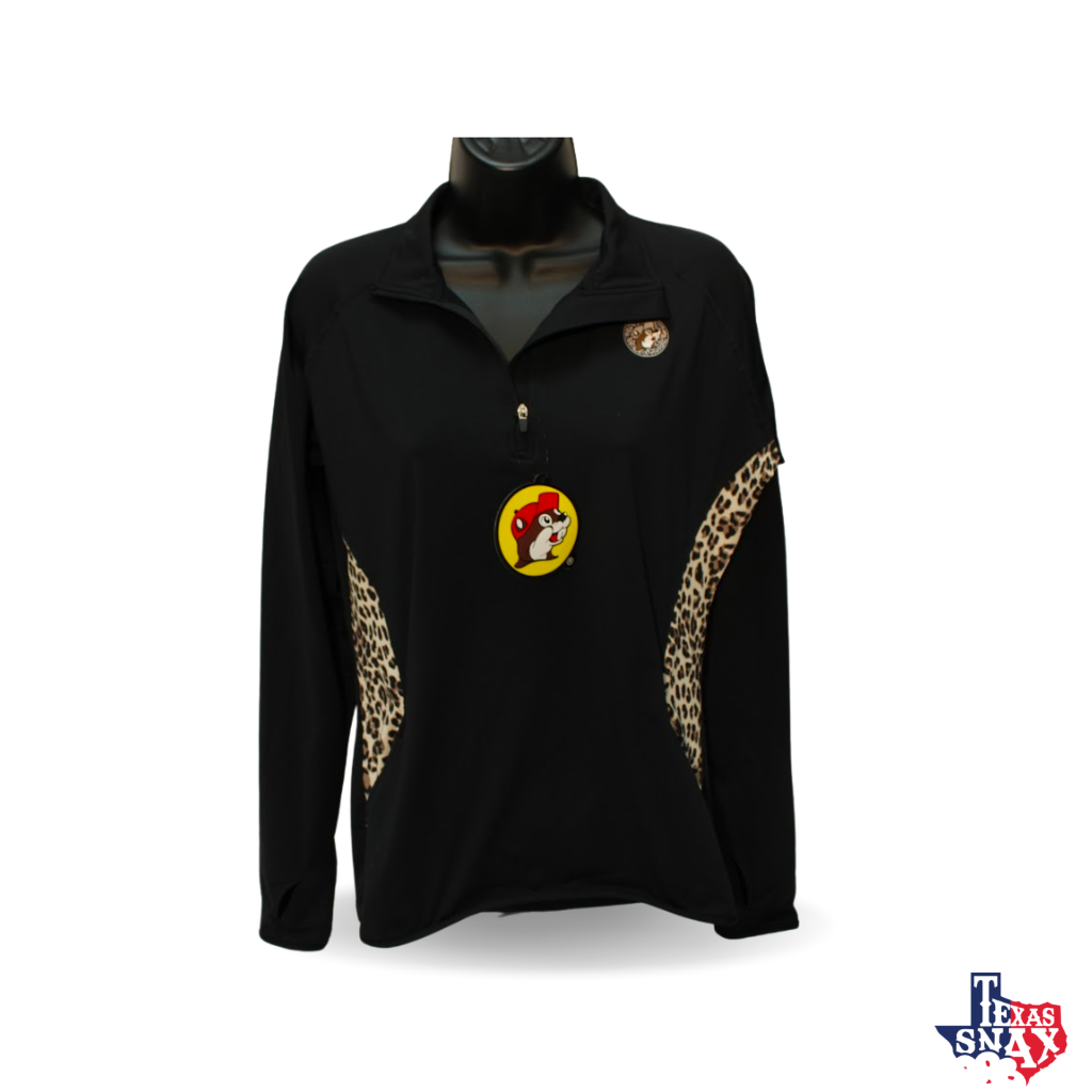 Black with Leopard Athletic Pullover