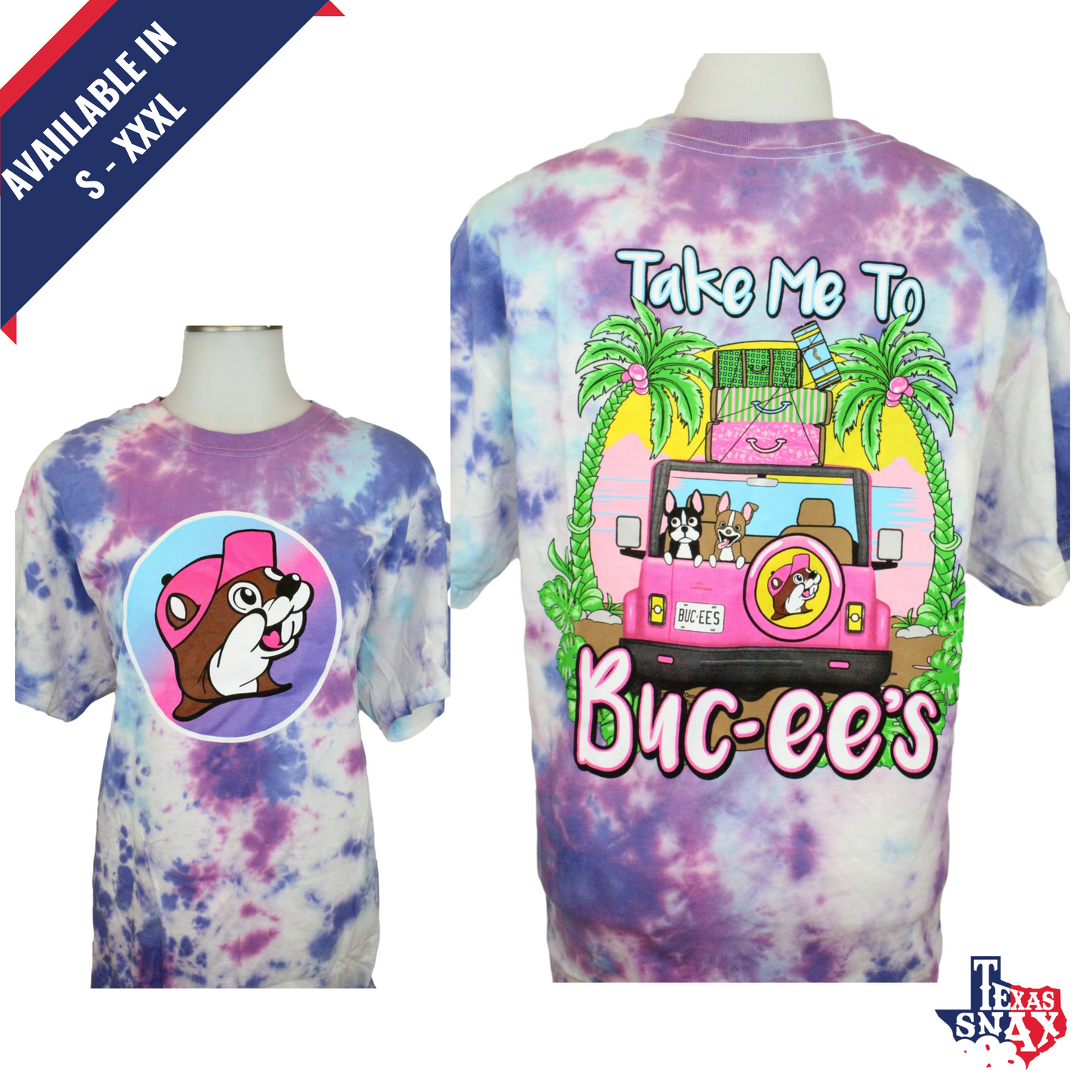 Adult Pink Jeep Purple Tie Dye Shirt