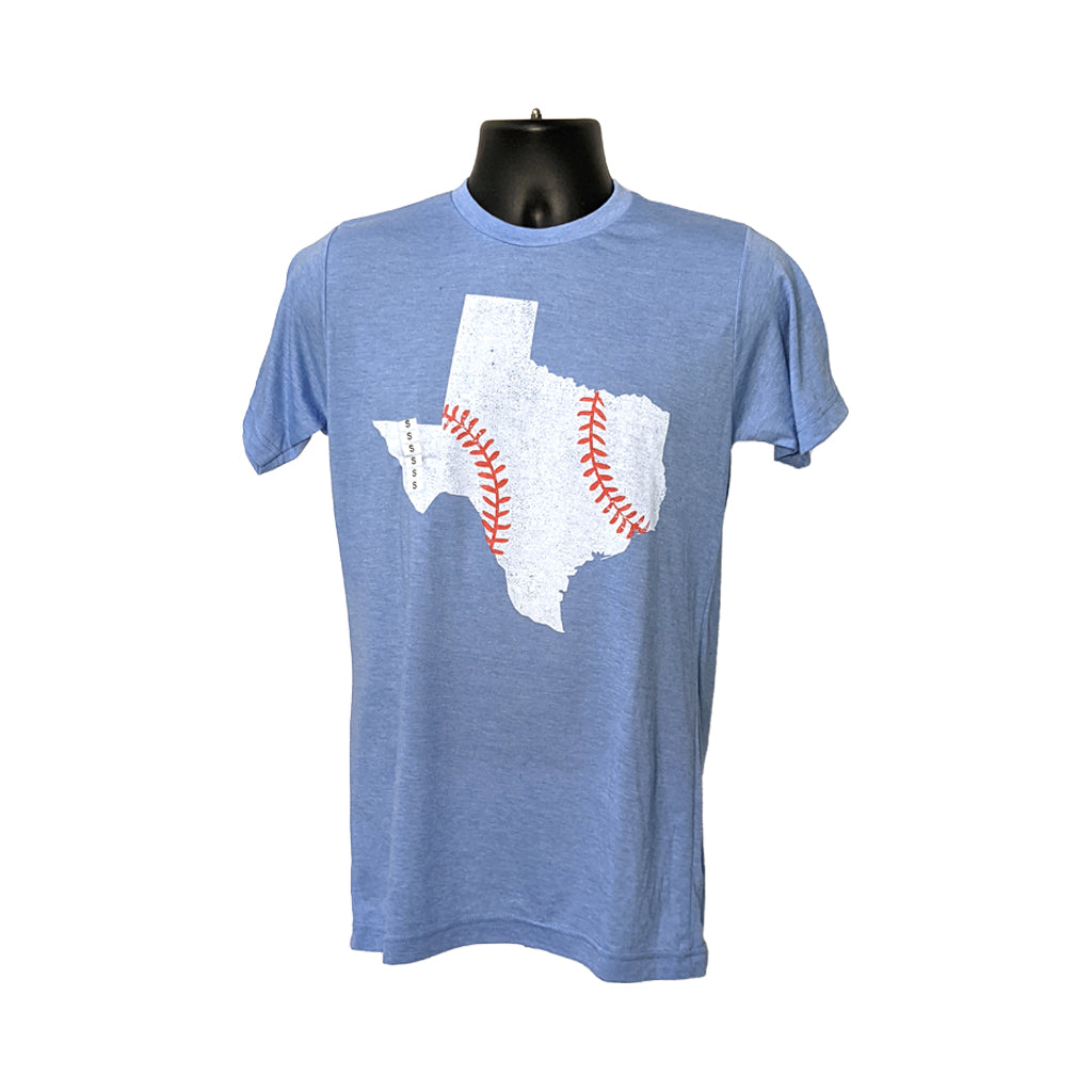 Buc-ee's Texas Baseball Light Blue Heathered Shirt Adult Large