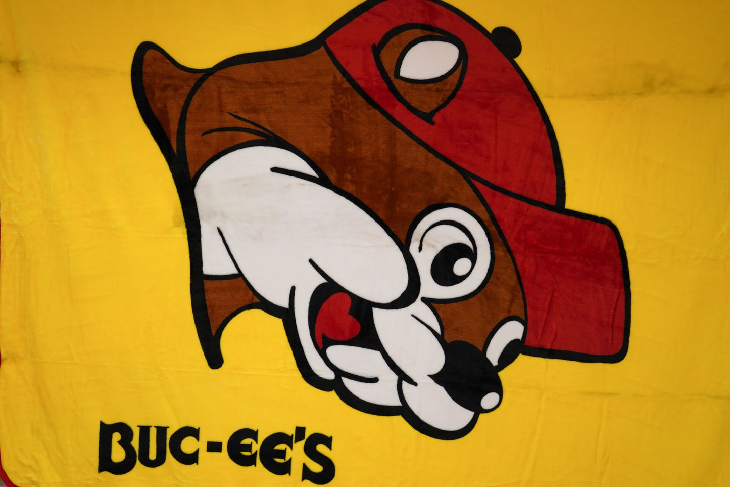 Buc-ee's Fuzzy Yellow Logo Blanket