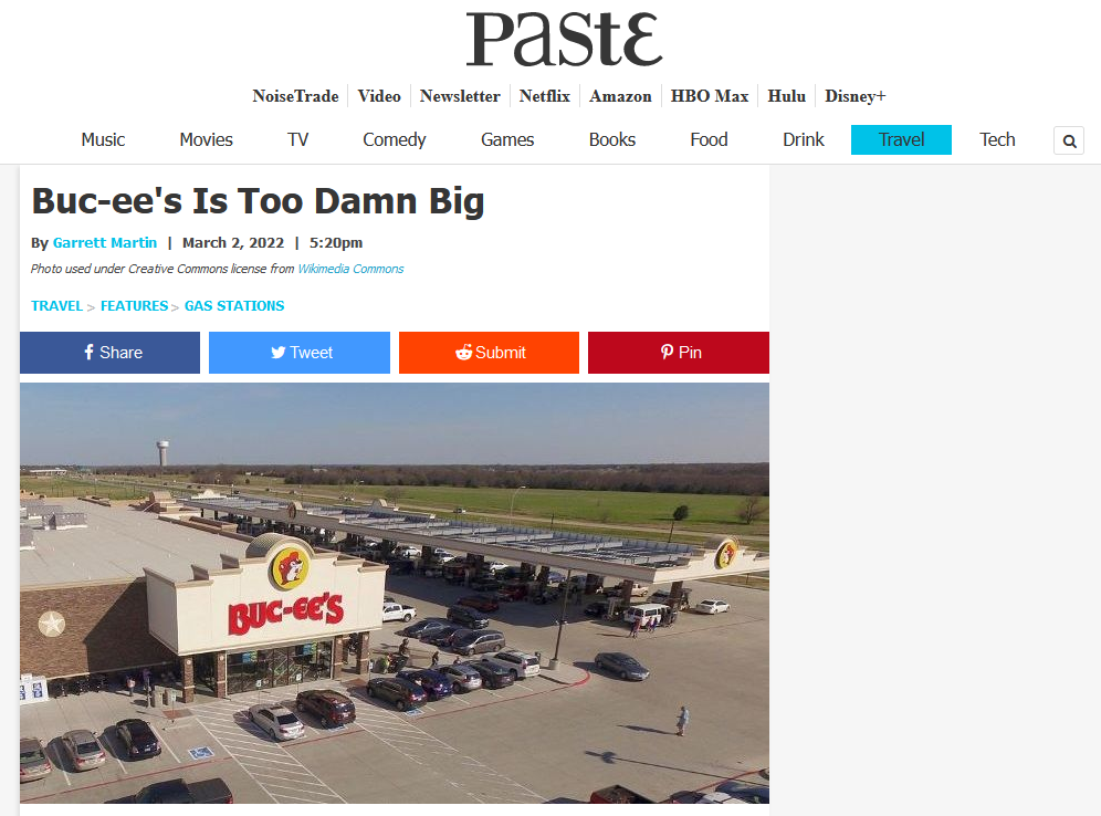 Paste Magazine Tried To Complain About Buc-ee's But Praised It Instead