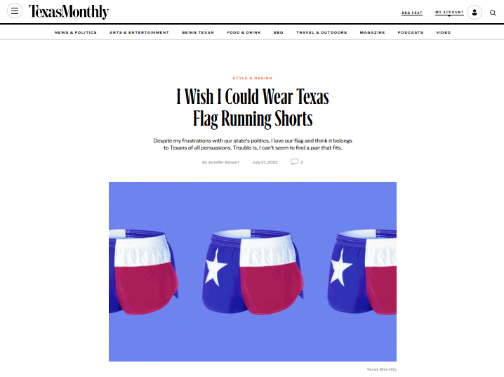 The Texas Flag Running Shorts Conundrum
