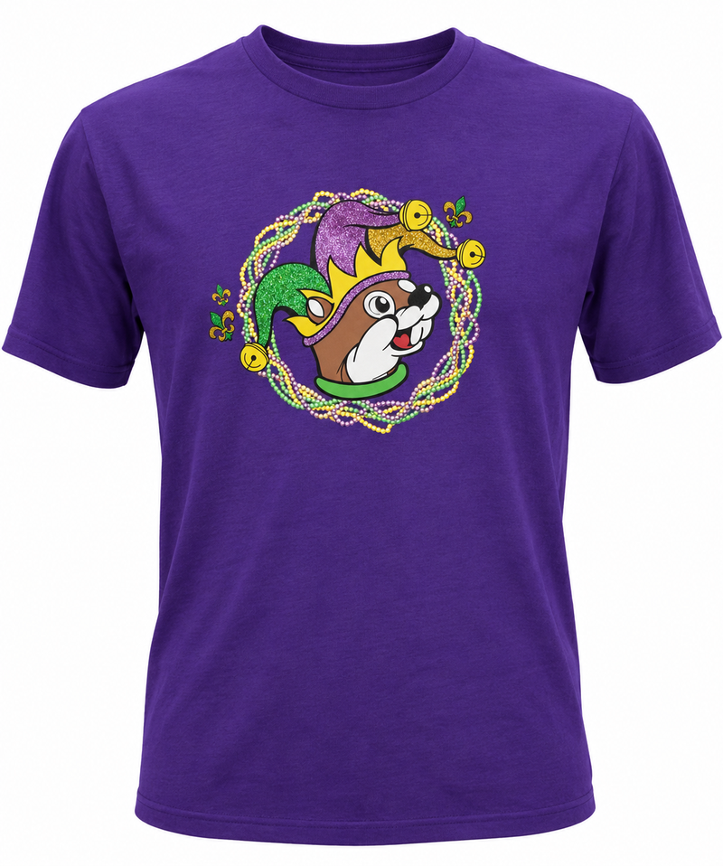 Buc-ee's "Let The Good Times Roll" Purple Mardi Gras T-Shirt