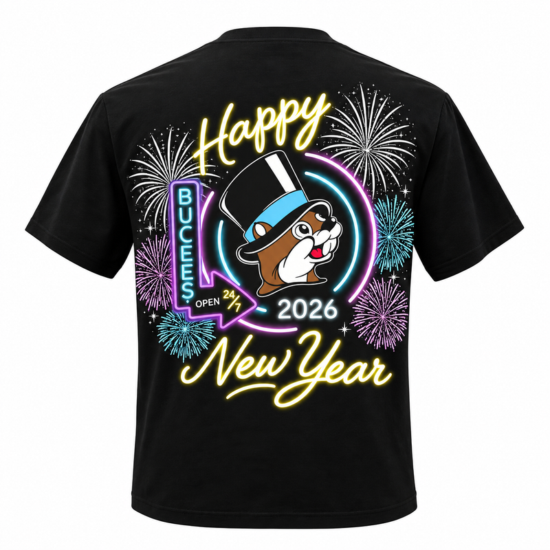 Buc-ee's Happy New Year 2026 Glow-in-the-Dark T-Shirt