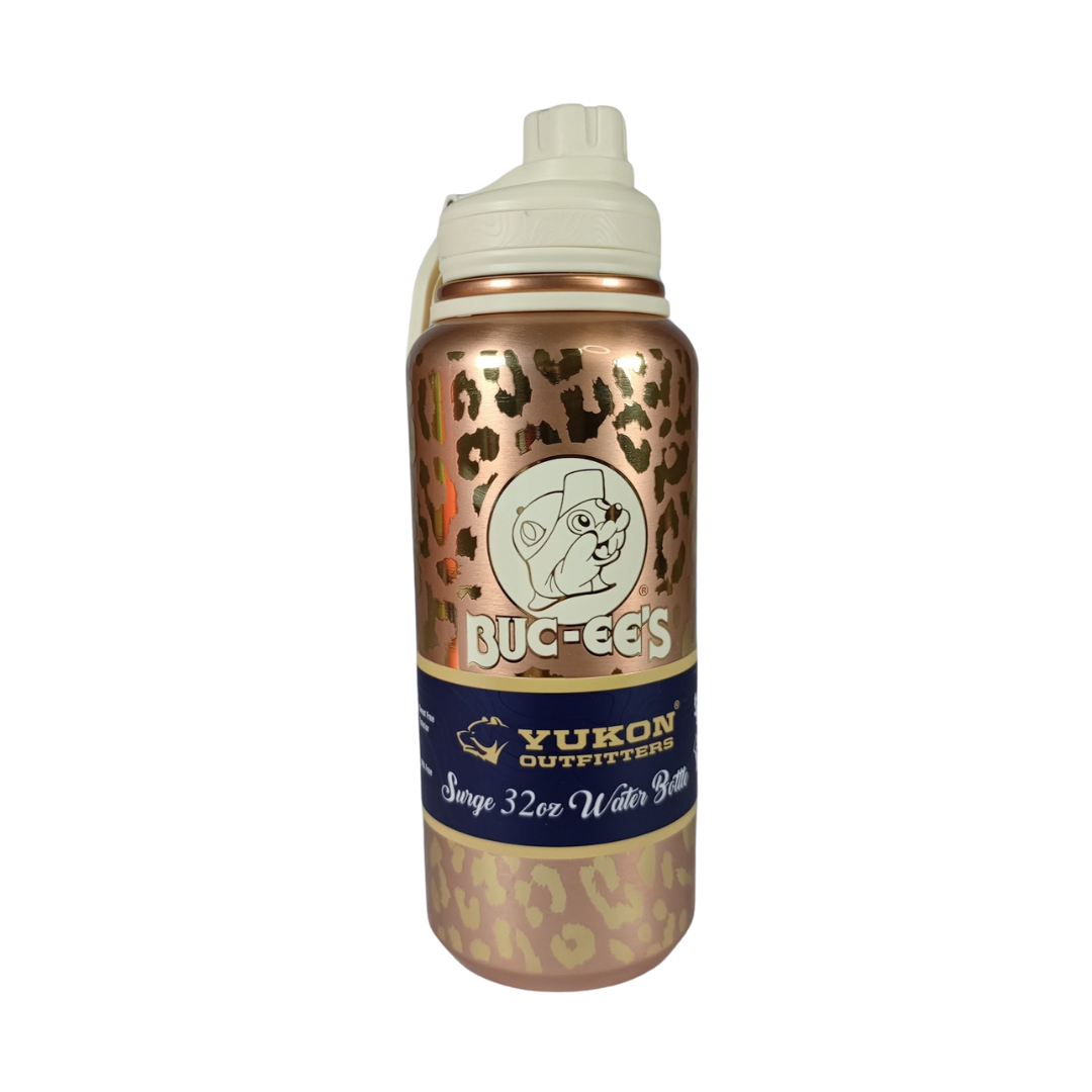 Buc-ee's/Yukon Gold Leopard 32oz Water Bottle