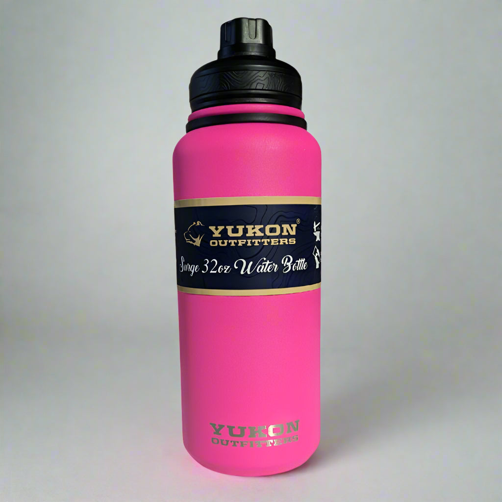 Yukon Outfitters 32oz Surge Water Bottle Shocking Pink YSB32SP