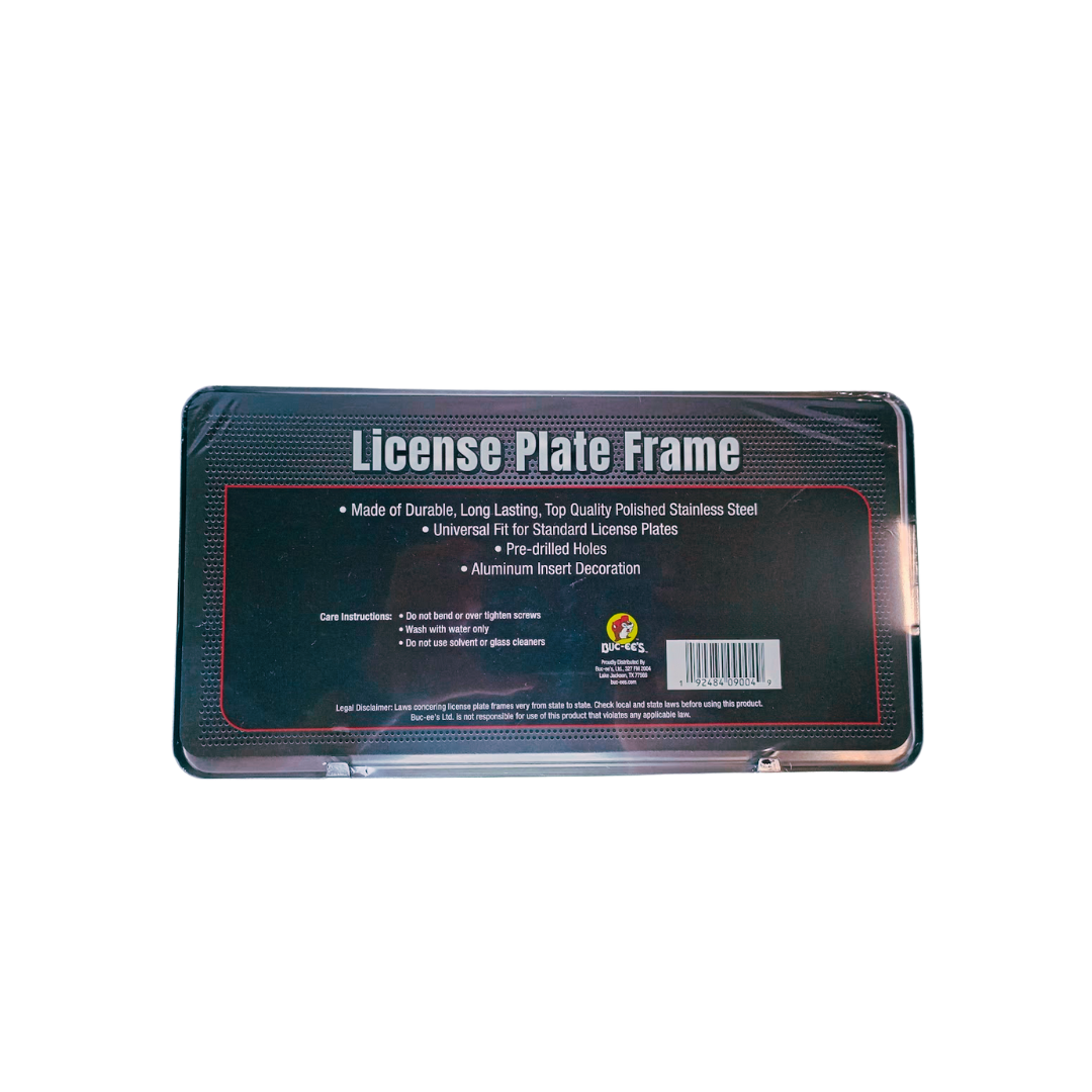 Stainless Steel License Plate Frame - 2-Hole Wide Bottom - Polished Stainless Steel