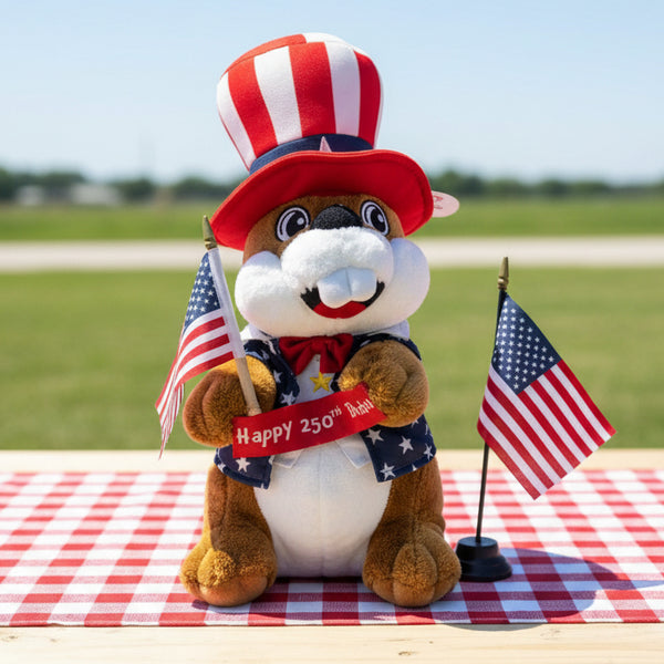 【限定】Buc-ee'sアメリカ250周年記念バッキーズビーバーぬいぐるみ人形 Buc-ee's Uncle Sam 4th of July Plush | 2026 Happy 250th — Texas Snax