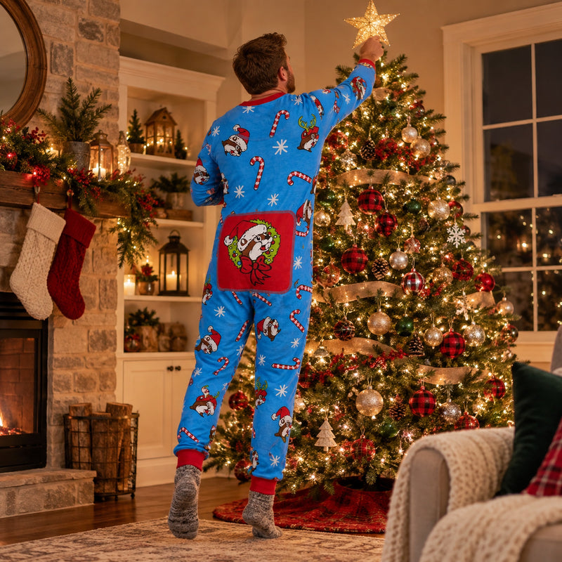Buc-ee's Blue Christmas Onesie - Adult