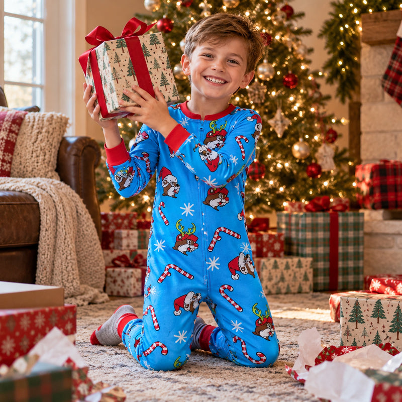 Buc-ee's Blue Christmas Onesie - Youth
