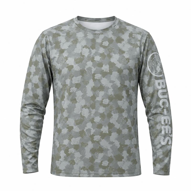 Buc-ee's Long Sleeve Perfomance AOP Camo