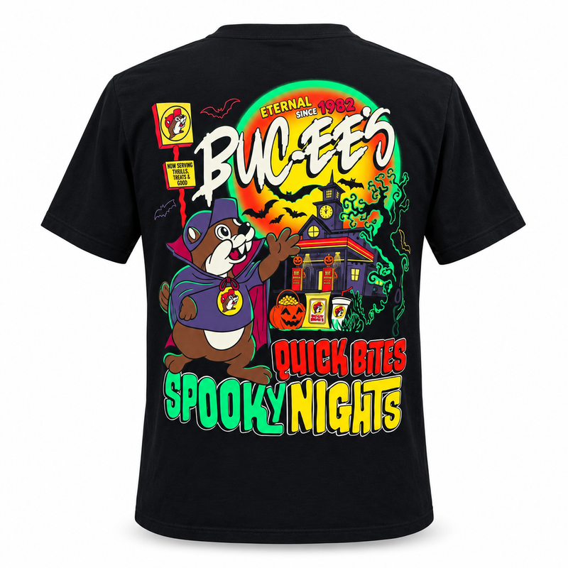 Buc-ee's Adult Halloween Shirt "Quick Bites Spooky Nights"