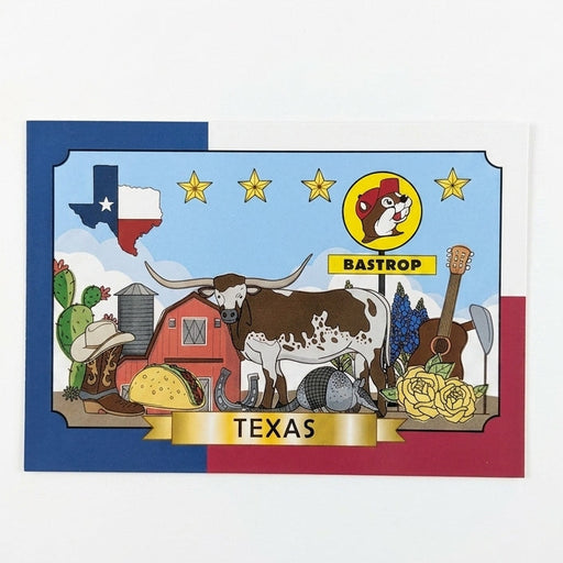 Bastrop Texas Collectible Postcard on white background.