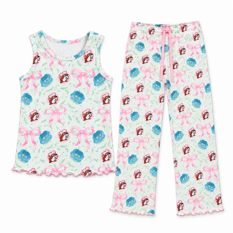 Buc-ee's Blossoms and Bows Youth Pajama Top