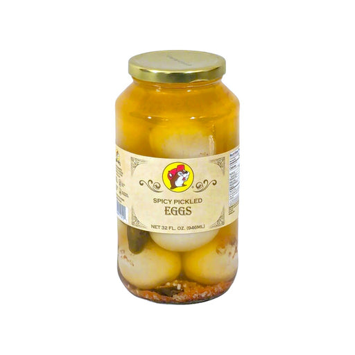 Jar of Buc-ee's Spicy Pickled Eggs, front label