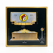 Buc-ee's store model dimensions: 8 in deep, 18 in wide, 7 in tall, plus a 7.25 in tall store pole sign