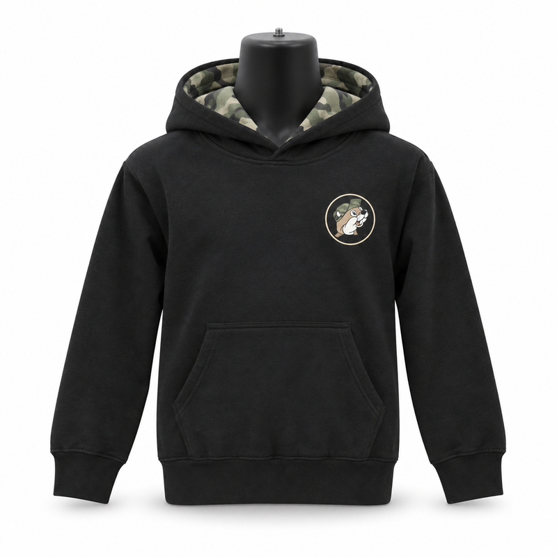 Buc-ee's Youth Camo Hat Black Hoodie