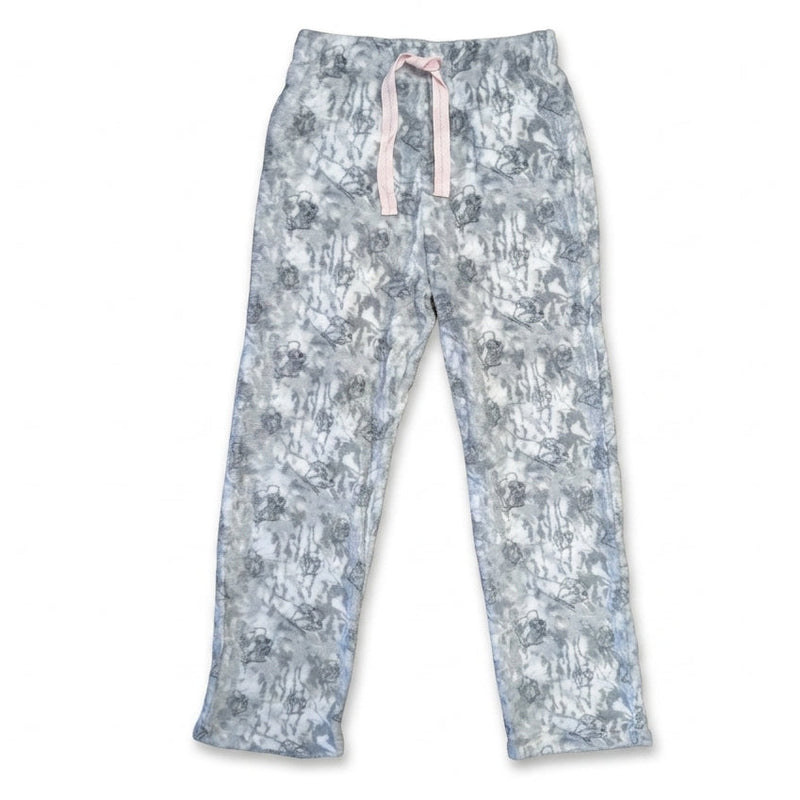 Buc-ee’s Adult Camo Plush Sherpa Pants white background.