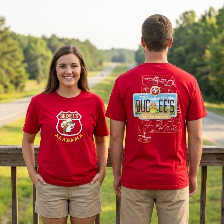 Buc-ee's Alabama License Plate Red Shirt | Available Now | Order