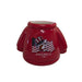 A product shot of a commemorative Buc-ee’s America 250 scented candle. The ceramic vessel is shaped like a bright red sweater with ribbed texture at the neck and hem. The front features the Buc-ee’s beaver mascot wearing an Uncle Sam hat in front of a waving American flag, with the text "AMERICA 250" and "1776 - 2026" printed below. The candle is shown on a white background.