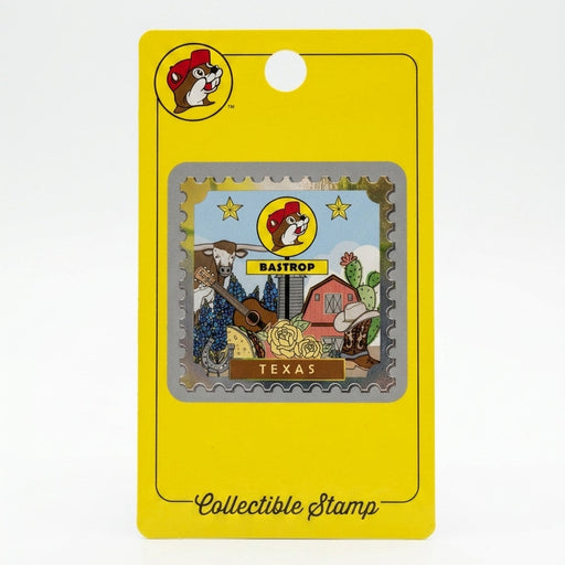 Buc-ee's Bastrop Collectible Stamp White background. 