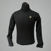 Black long sleeve Buc-ee’s shirt on mannequin with small Buc-ee’s logo on the left chest.
