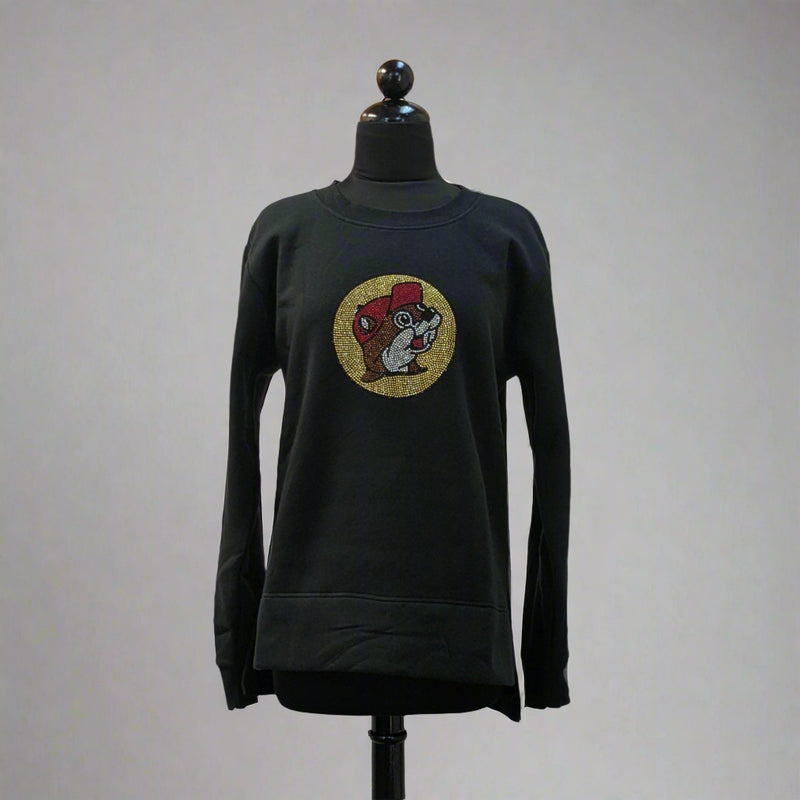 Buc-ee's Bling Logo Sweatshirt. The big Buc-ee's logo on the center with bling. 