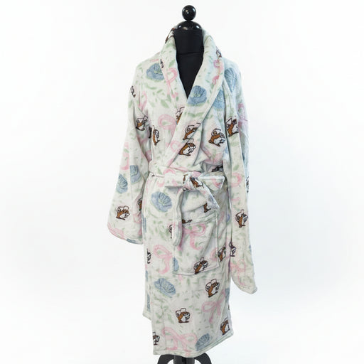 Buc-ee's Blossoms and Bows Robe classic white background.