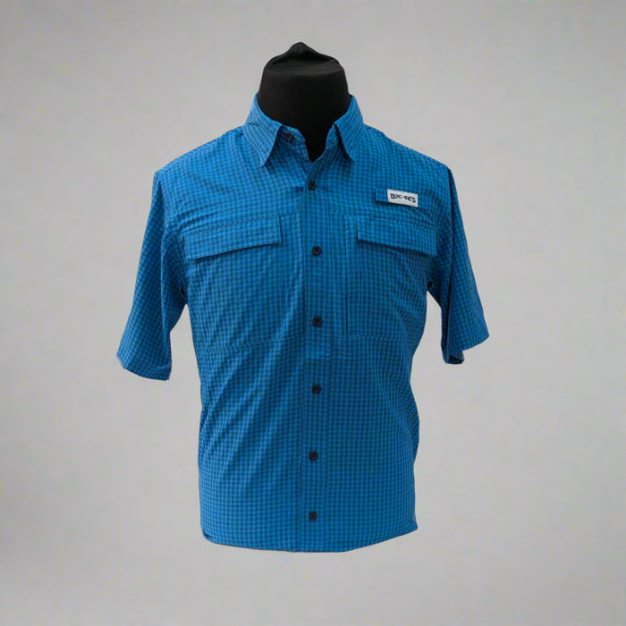 Buc-ee's Blue Checked Fishing Performance Shirt